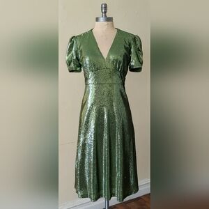 HVN Green sequin "Paula" Dress (Size 4)